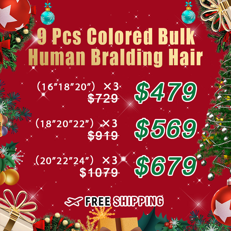 Bundle Deals | Colored Bulk Human Braiding Hair 9 Pieces For Sale