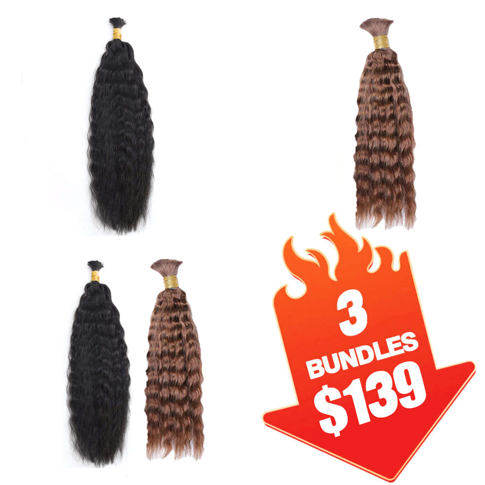 $139 = 3 Bundles Natural & #30  Color Wet and wavy Human Braiding Hair