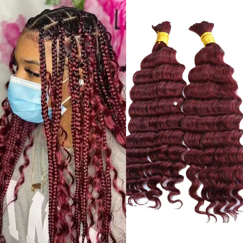 Burgundy jumbo bulk braiding extensions hair | crotchet braiding hair