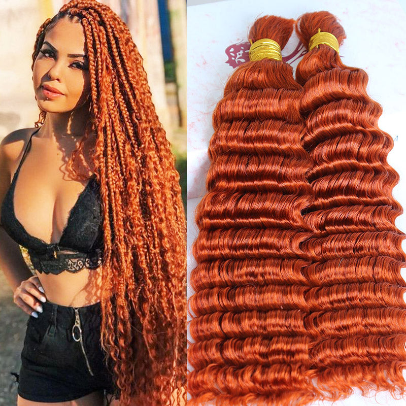 Deep Curly Human Hair Bulk for Braiding Extension #27 Micro Braids No Weft  Weave 