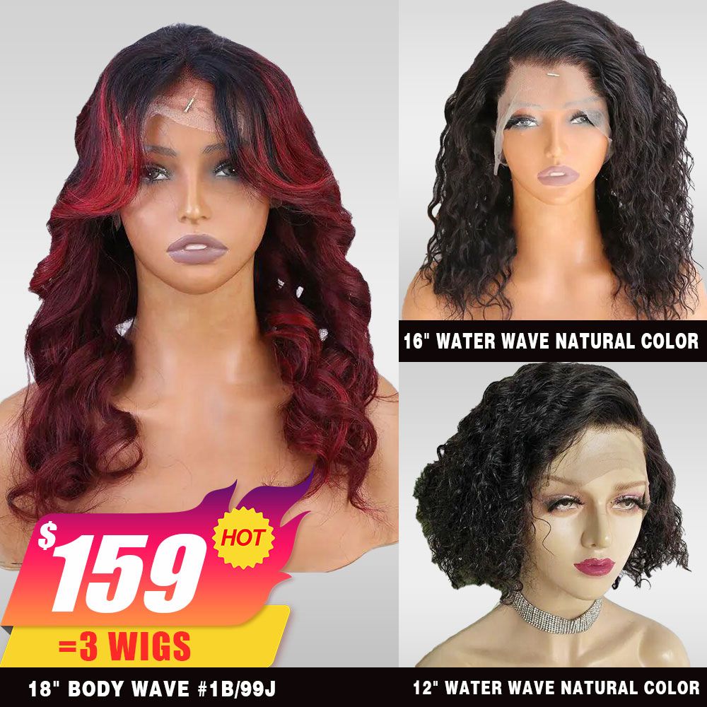 [$159] 3 Hair Units 18 inches 130% density Body Wave Medium Cap Size