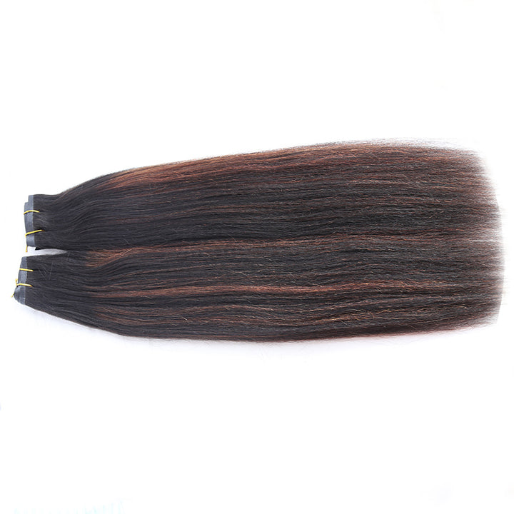 Seamless Clip-In Hair Extension Yaki Straight T1B/30 Color