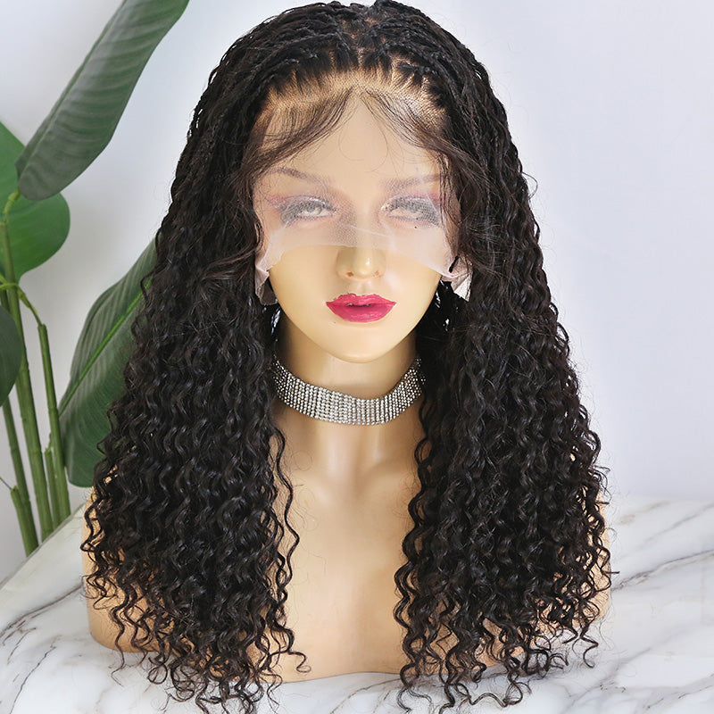 14"- 28" HD Full Lace Wig Human Hair Braided Wig With Baby Hair