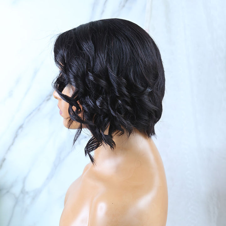 Pre-Styled Pixie Cut Side Wave BOB Lace Wig OBCT-C1