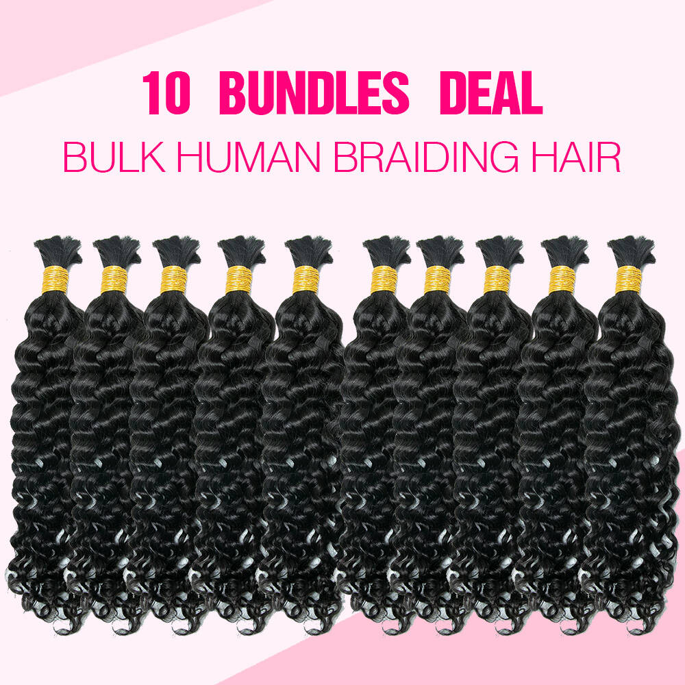 【10 Bundles Deal】Bulk Human Braiding Hair Natural Color
