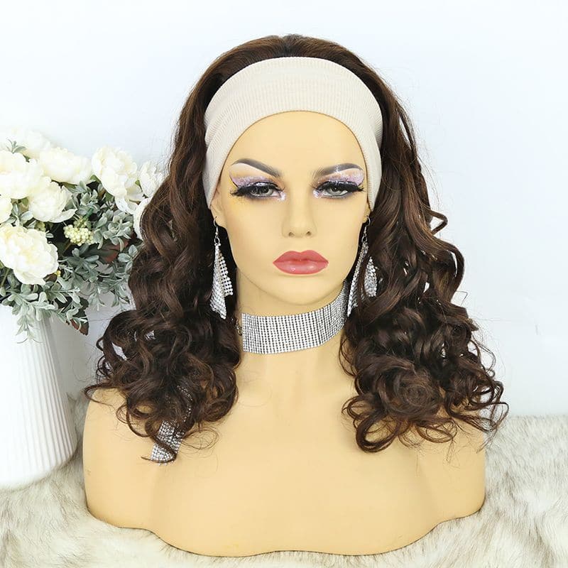 Headband Wig  01 Chocolate Color Human Hair1