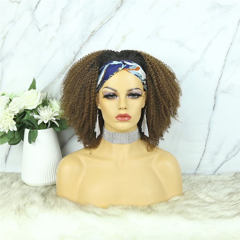 Headband Wig #1b30 Afro Kinky Curly Human Hair9