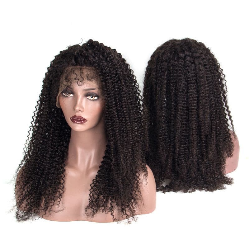 Pre Plucked Kinky Curly Full Lace Wig Human Hair2