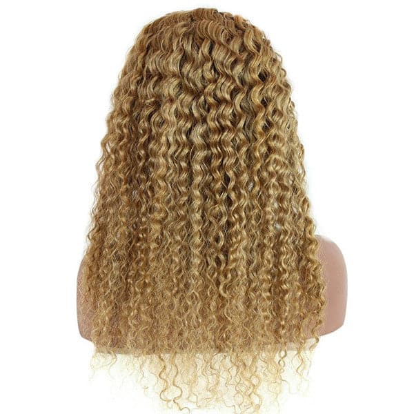 #27 honey blonde curly lace front wigs