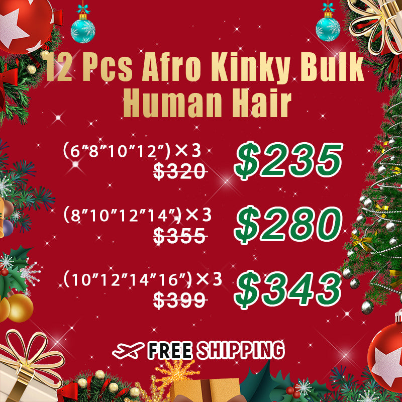 Bundle Deals | Afro Kinky Bulk Human Hair 12 Pieces For Sale