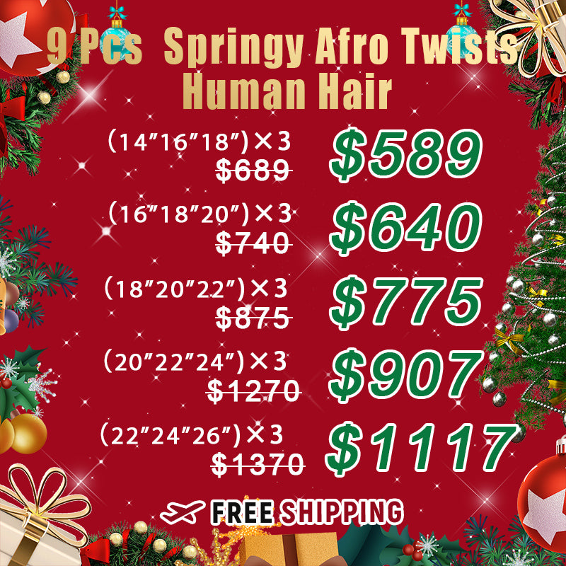 Bundle Deals | Spring Afro Twists Human Hair 9 Pieces For Sale