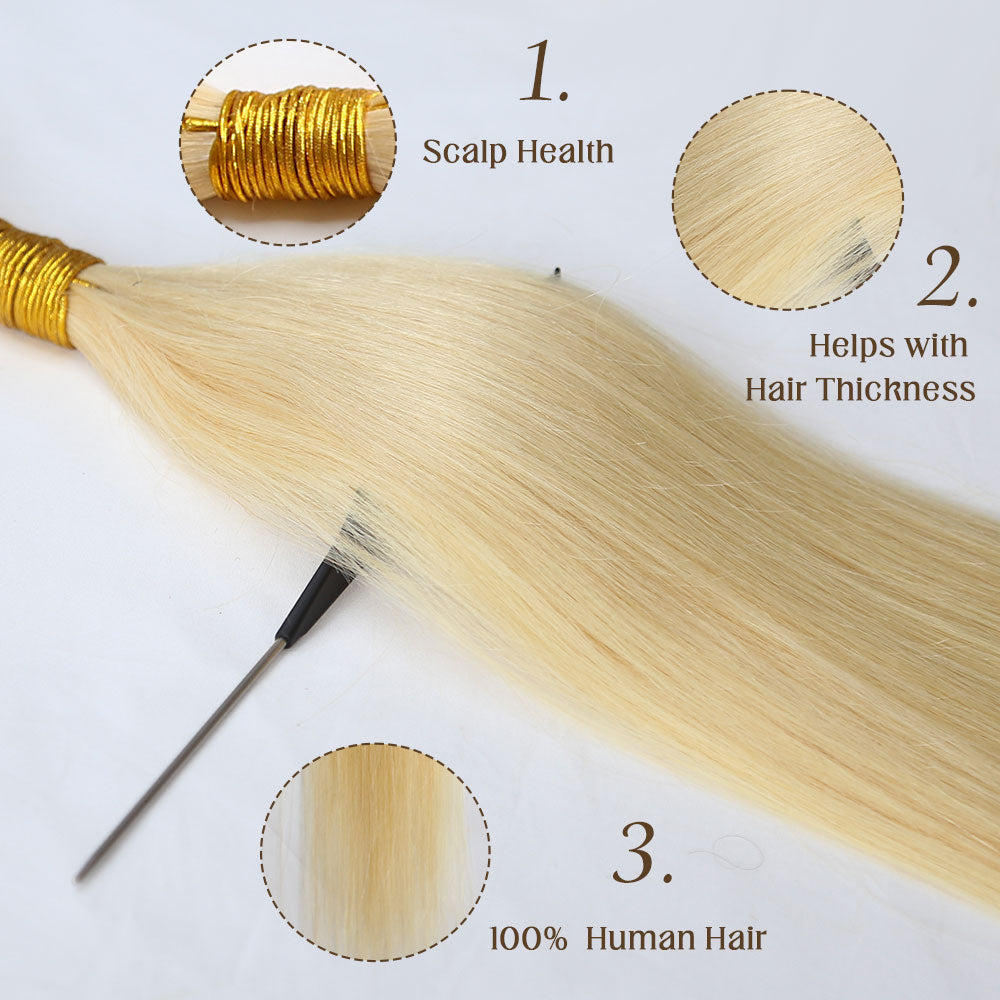 Bulk Human Hair For Braiding #613 Silk Straight
