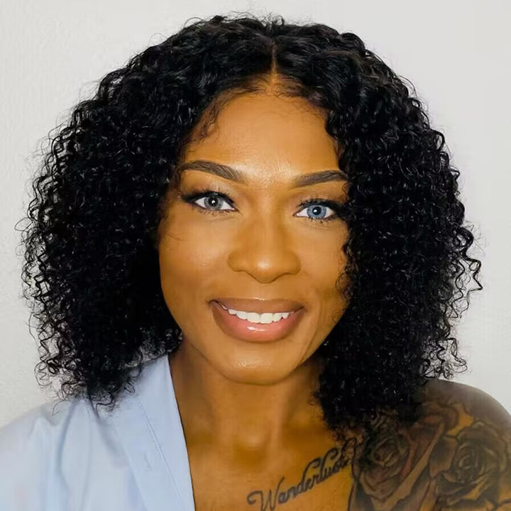 Pre Plucked Short BOB Tight Curly HD Lace Front Wig OBCD-2
