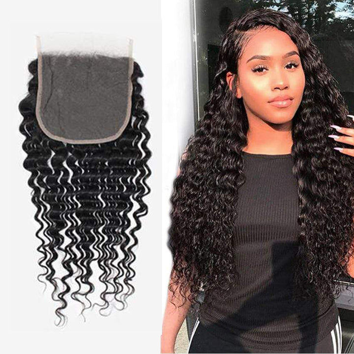 6x6 HD Lace Closure Deep Wave Human Hair