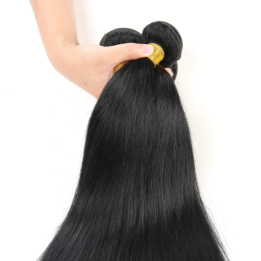 Bundles With 2x6 HD Lace Closure Silk Straight Human Hair