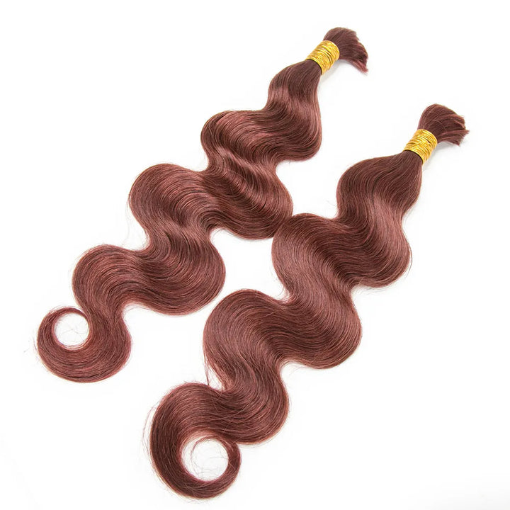 #33 Dark Auburn Bulk Human Braiding Hair Body Wave