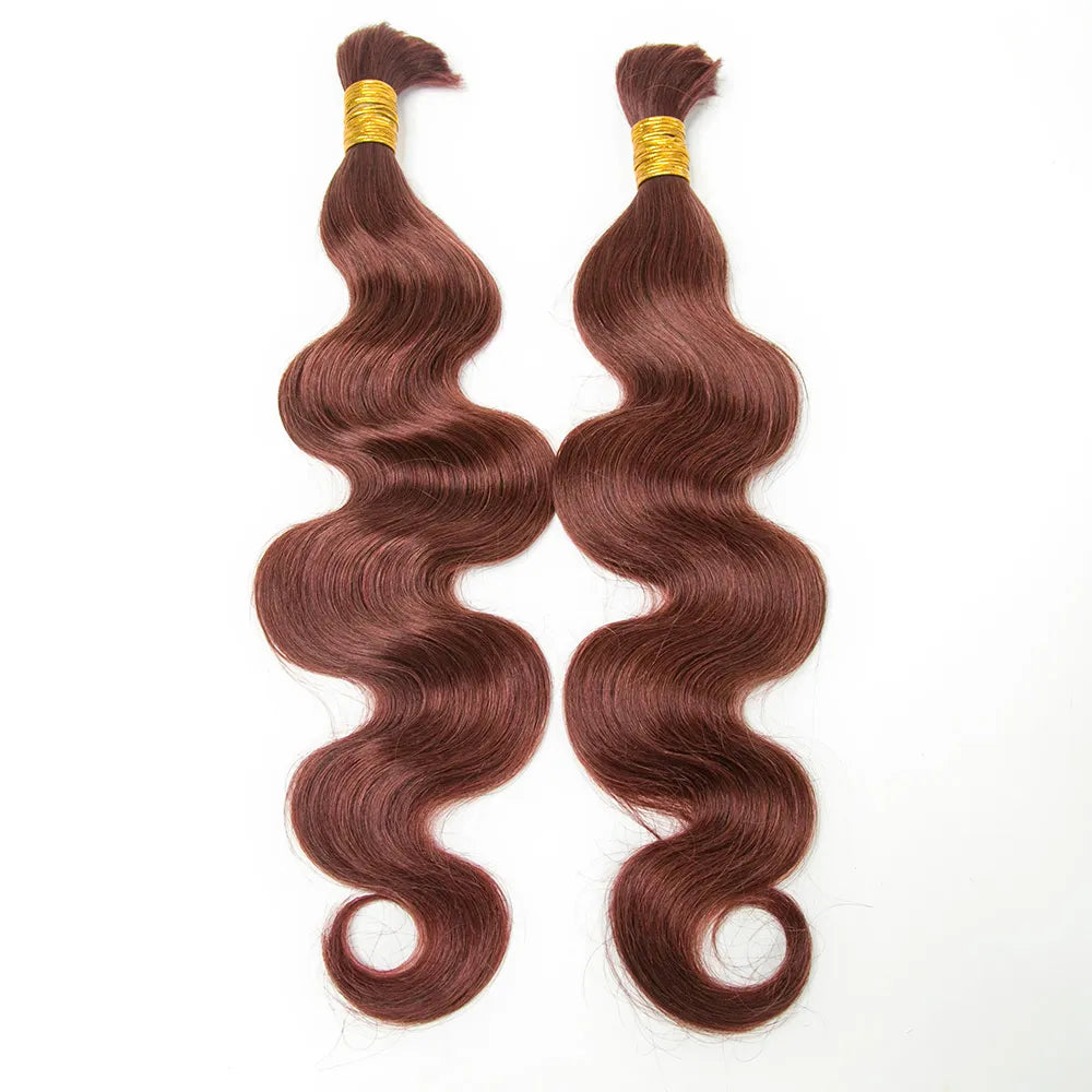 #33 Dark Auburn Bulk Human Braiding Hair Body Wave