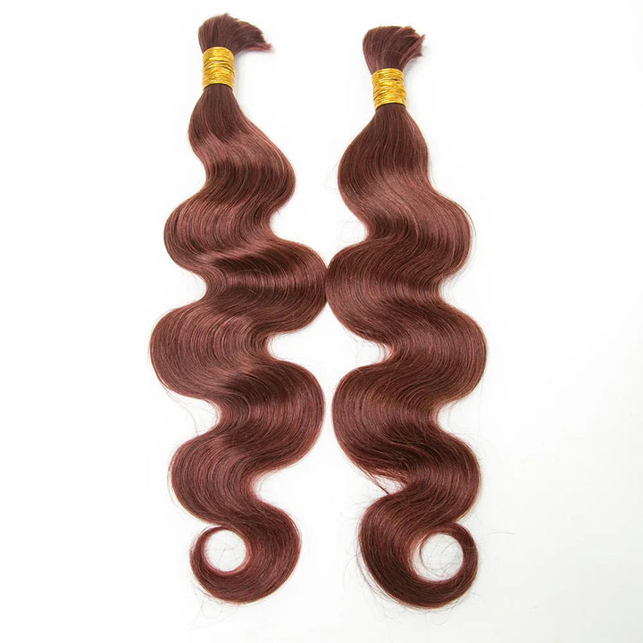 #33 Dark Auburn Bulk Human Braiding Hair Body Wave