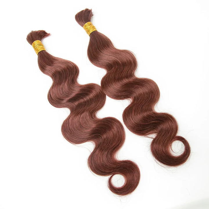 #33 Dark Auburn Bulk Human Braiding Hair Body Wave