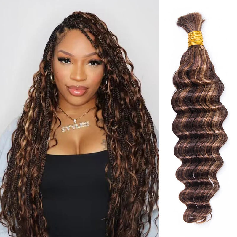 Blend #4/27/30 Bulk Human Hair For Braiding Loose Deep Wave – Eayonhair