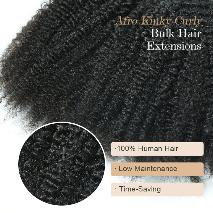 Bulk Human Hair For Braiding Afro Kinky Curly