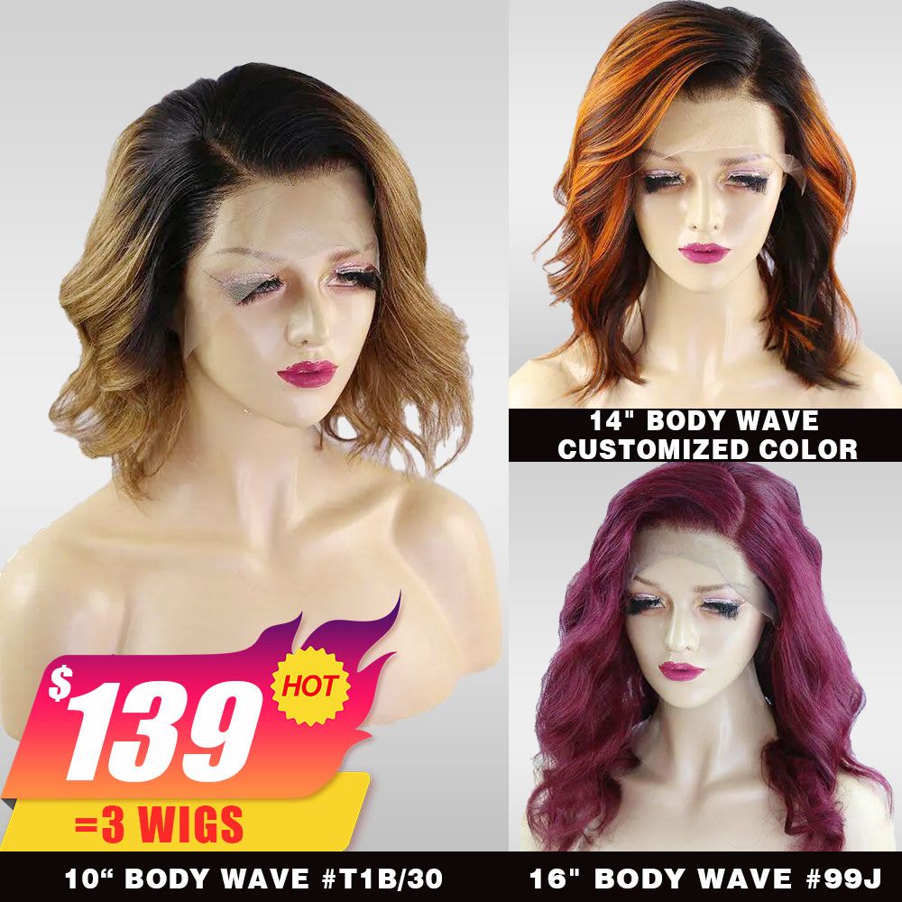[$139] 3 Hair Units 10 inches 150% density Body Wave Medium Cap Size