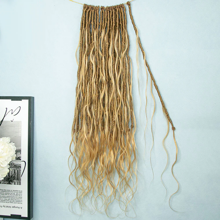 Wholesale-Colored Crochet Boho Locs  22"-26" With Body Wave Human Hair Curls