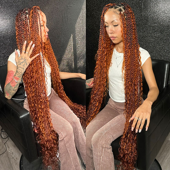 goddess knotless braids with color