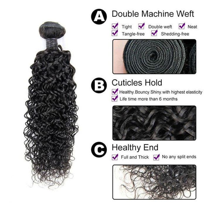 Bundles With 2x6 HD Lace Closure Water Wave Human Hair