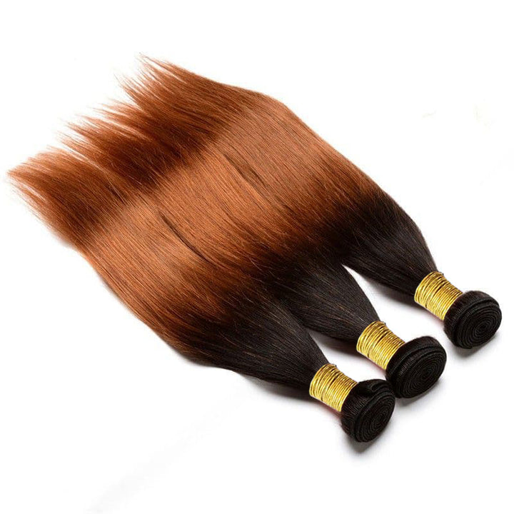 Bundles #1B/30 Straight Human Hair
