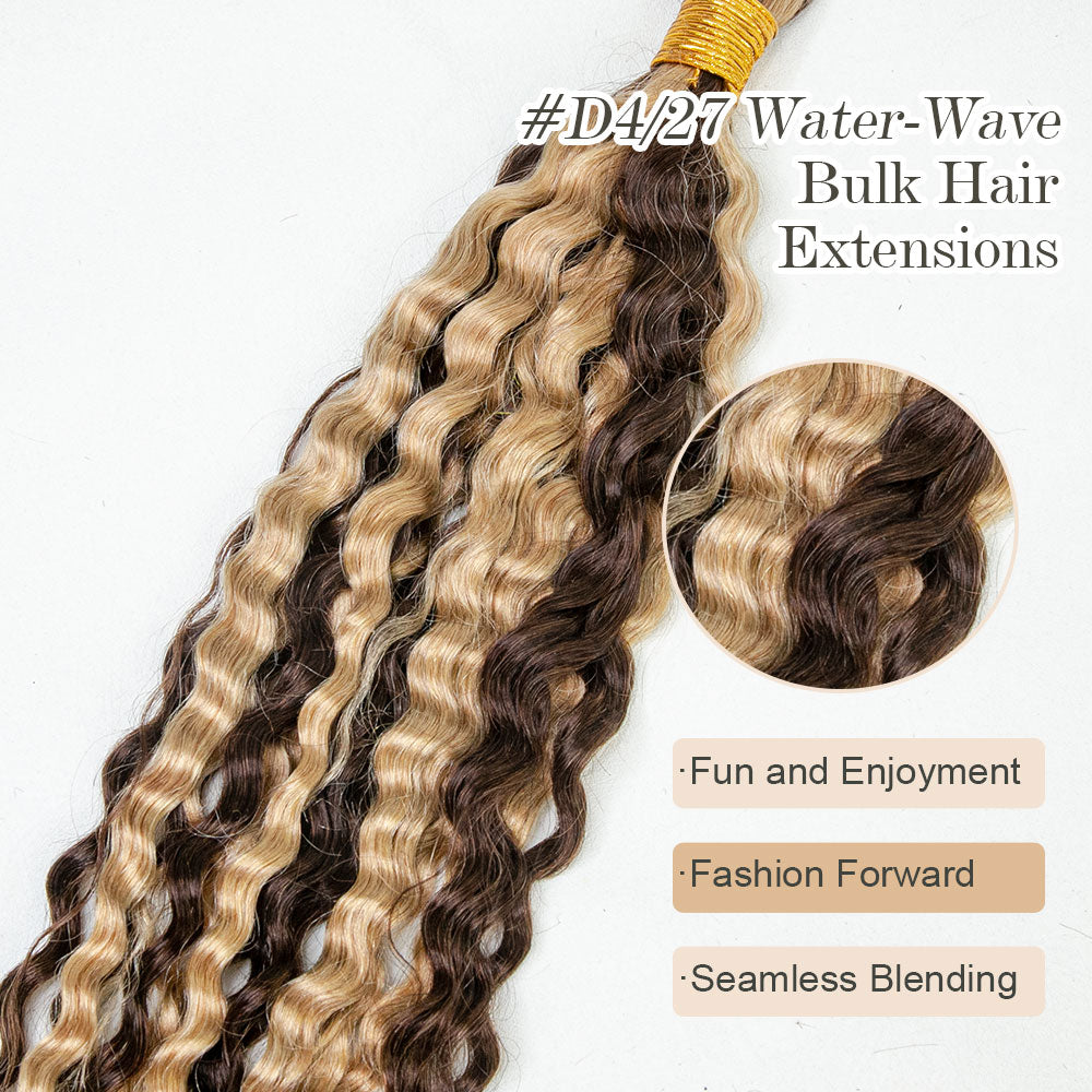 Bulk Human Hair For Braiding #D4/27 Water Wave