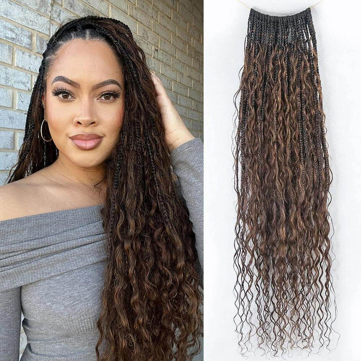EAYON #T1B/4 Color Crochet Boho Box Braids  24 Inch