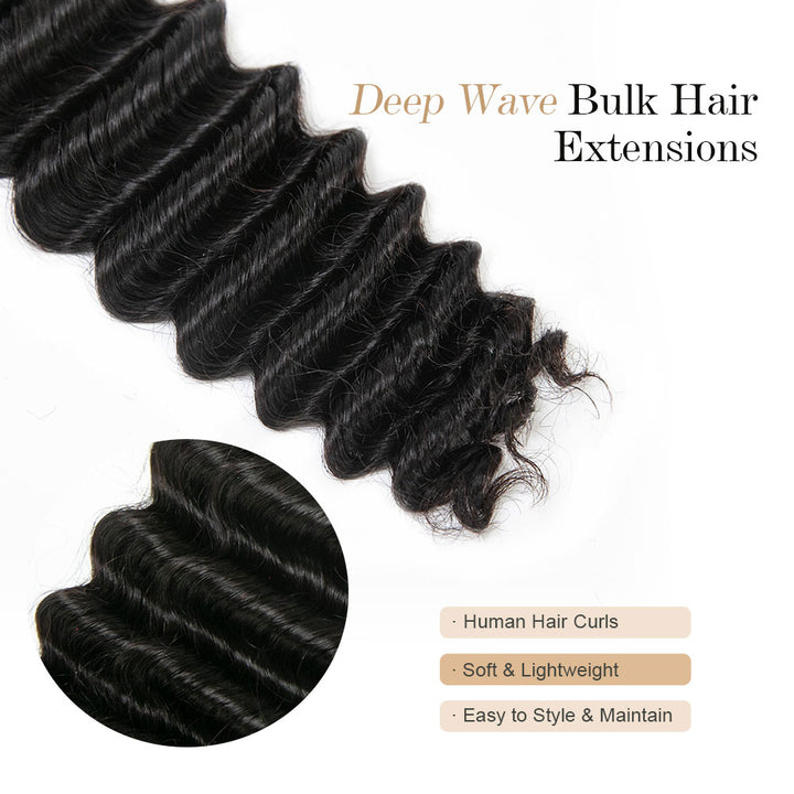 Bulk Human Hair For Braiding Deep Wave