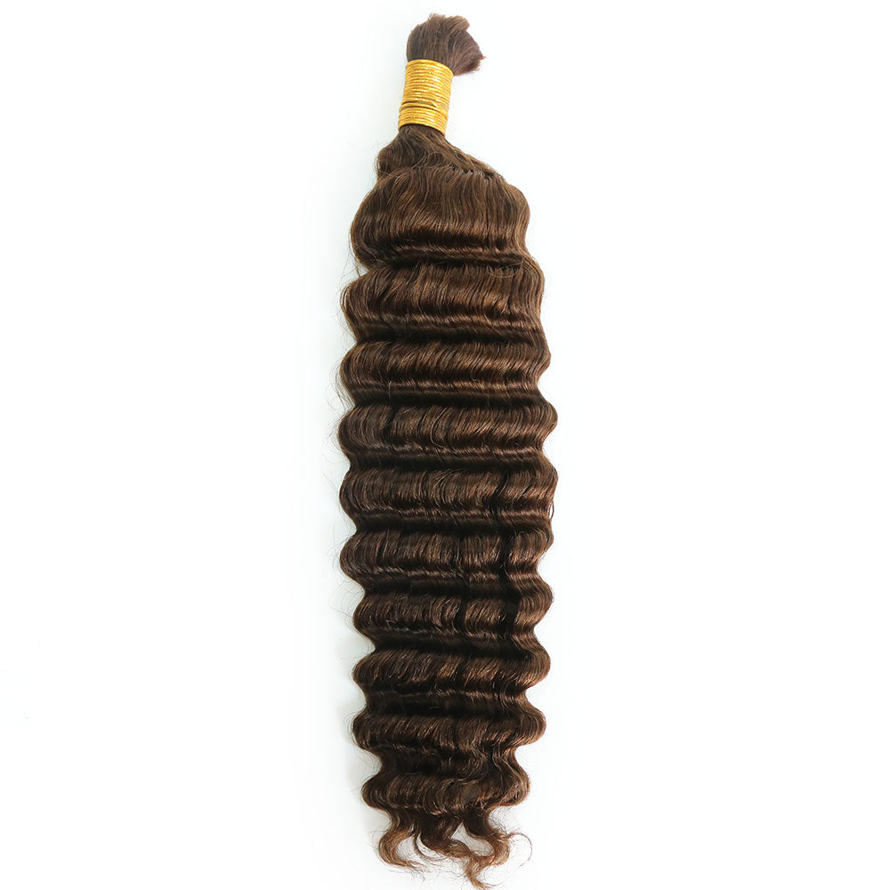 Bulk Human Hair For Braiding #4 Deep Wave
