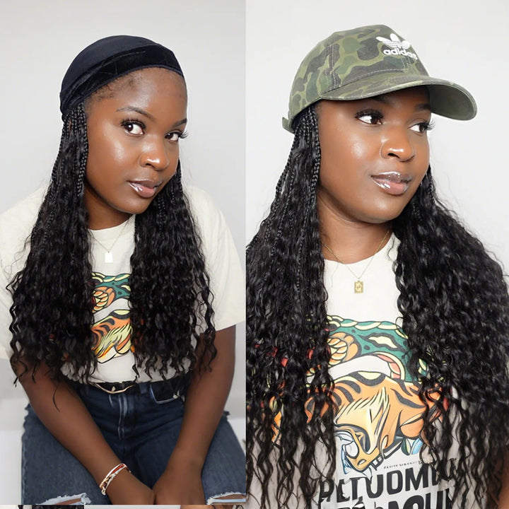 Grab & Go Braids Band With Boho Style Human Hair Curls