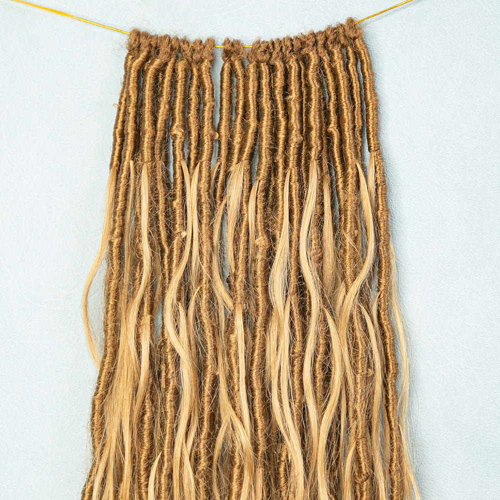 bohemian locs with curly hair