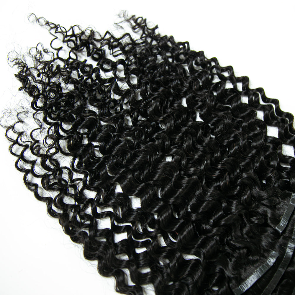 Seamless Clip-In Hair Extensions Water Wave Brazilian Human Hair