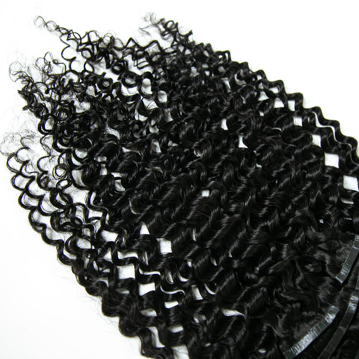 Seamless Clip-In Hair Extensions Water Wave Brazilian Human Hair
