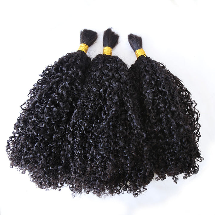 Double Drawn Bundles No Weft Burmese Tight Curly Hair