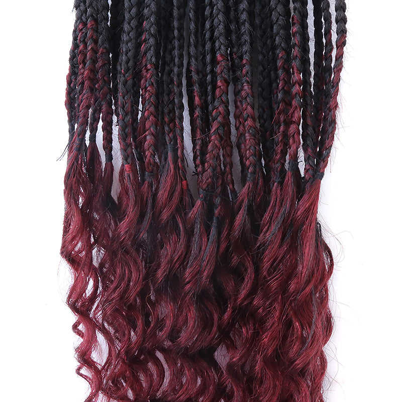 Crochet Braids With Double Drawn Burmese Human Hair Curls #99J Color