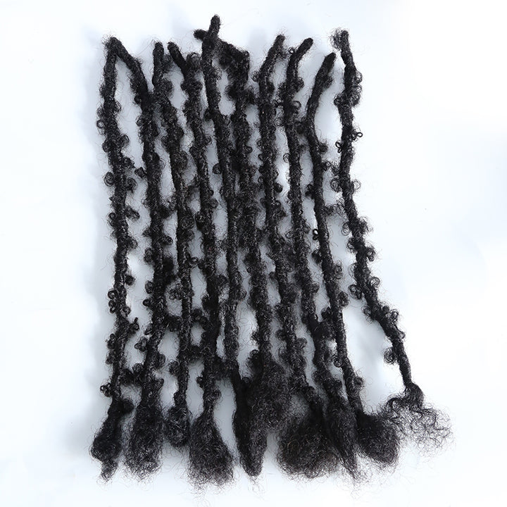 Butterfly Locs Crochet Human Hair 0.6 cm Natural Black( #1B )