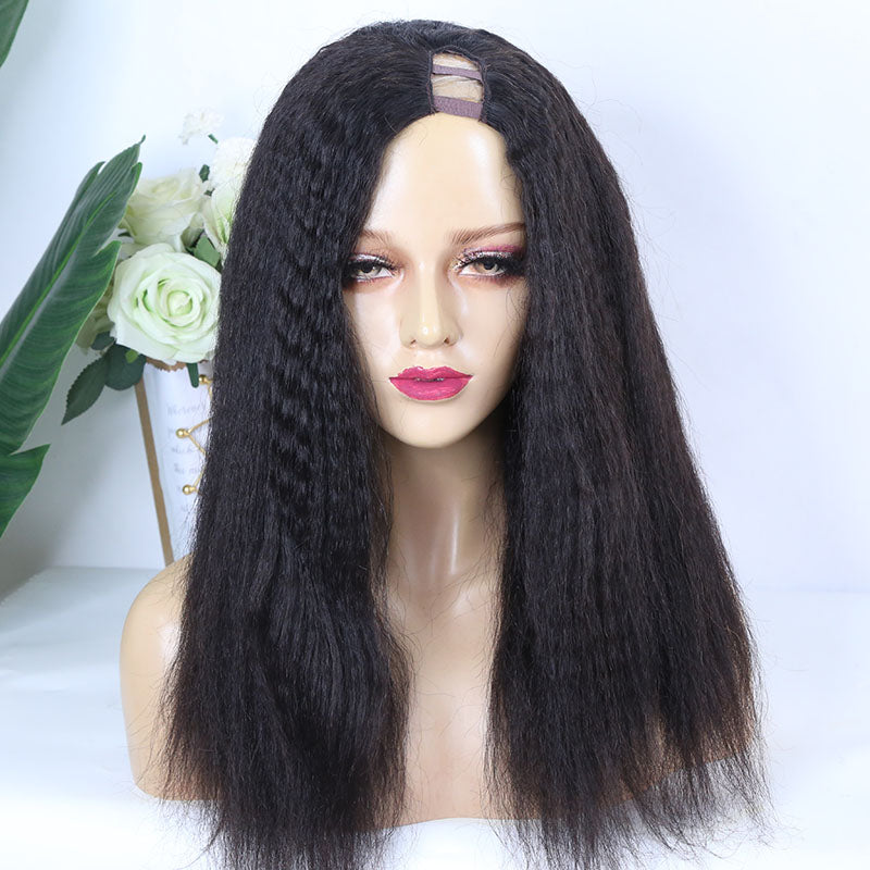 16 inches 150% density Kinky Straight Medium Cap Size for Sale