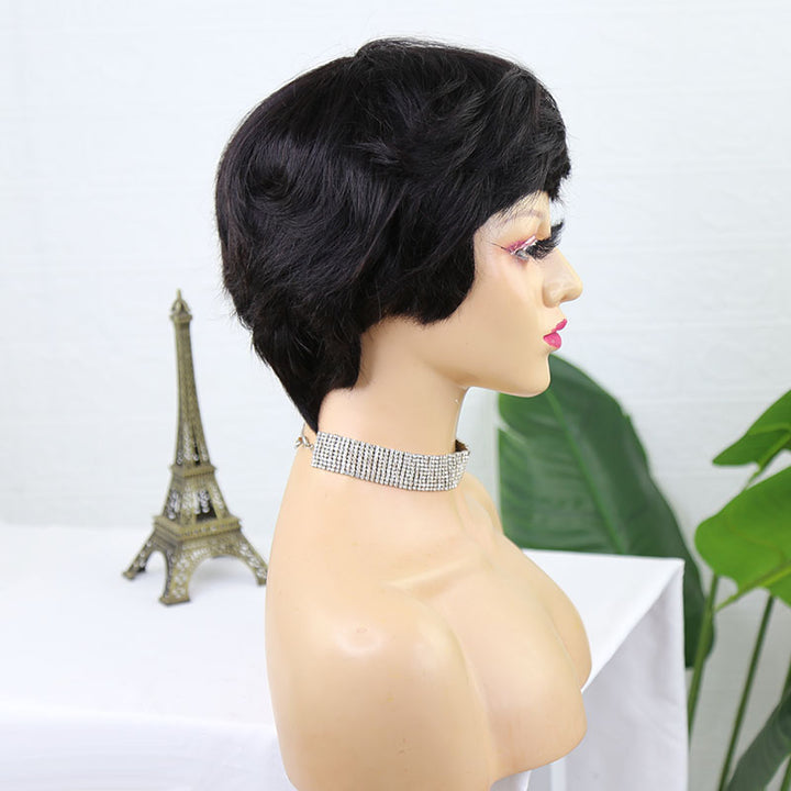 Glueless Pixie Cut Medical Elastic Cotton Inside Human Hair