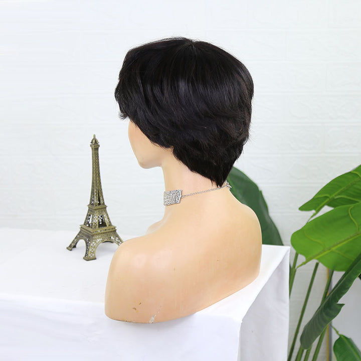 Glueless Pixie Cut Medical Elastic Cotton Inside Human Hair