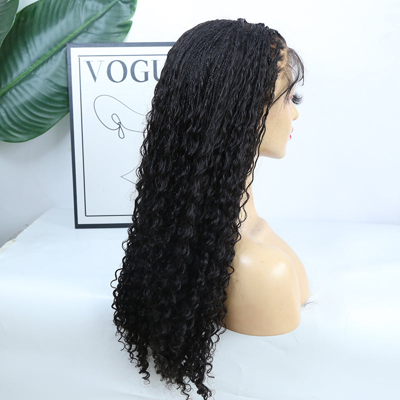 20“-24” Inches HD Full Lace Wig Human Hair Braided Wig With Baby Hair