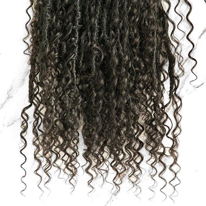 EAYON Save-Time Boho Faux Locs Crochet With Human Hair Ends