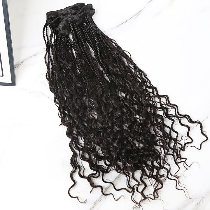 Boho Box Braid In Weft Bundles Deep Wave Human Hair