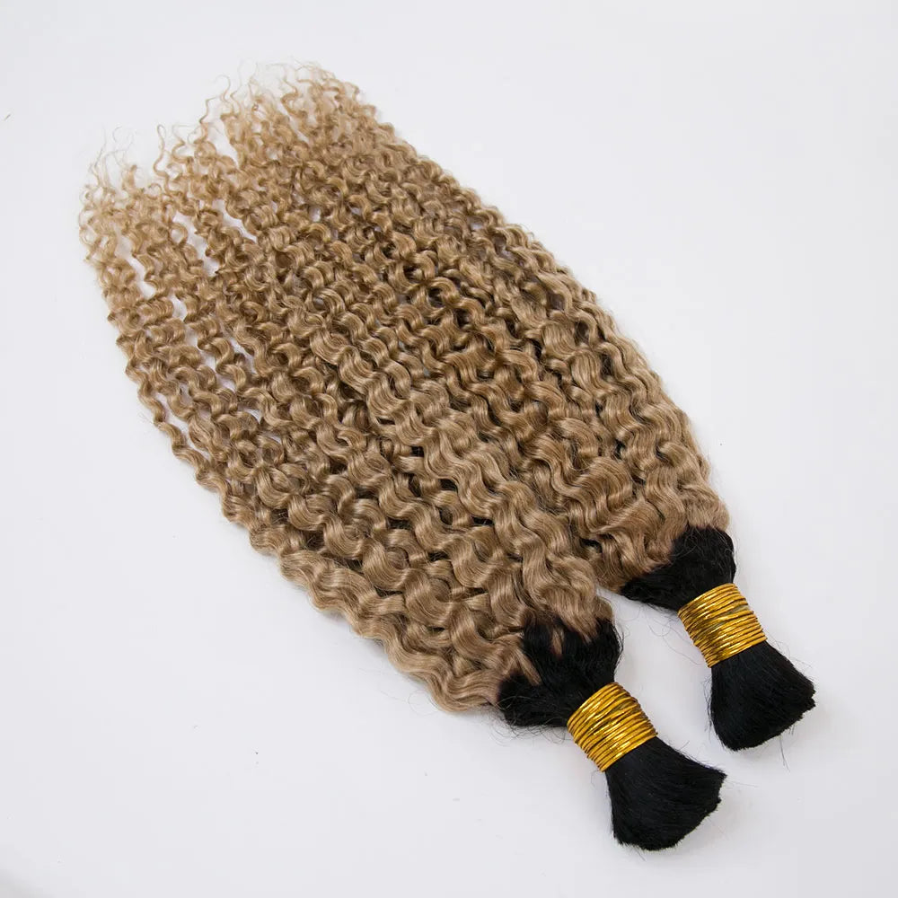 Ombre T1B/27 Deep Curly Bulk Human Hair For Braiding