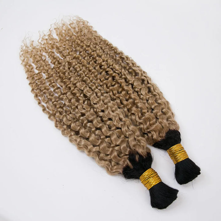 Ombre T1B/27 Deep Curly Bulk Human Hair For Braiding