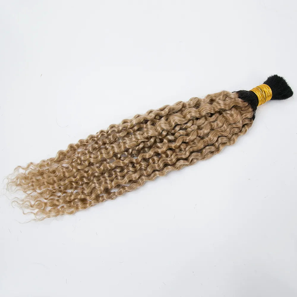 Ombre T1B/27 Deep Curly Bulk Human Hair For Braiding